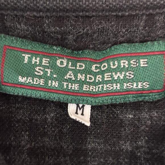 The Old Course St Andrews Plaid Polo Shirt Men Medium Dark Gray Athleisure Golf - Picture 6 of 8